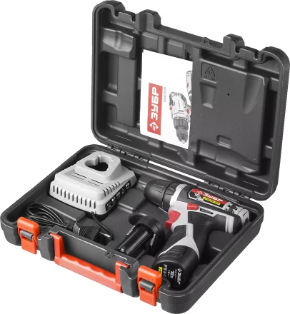 Дрель-шуруповерт ЗУБР &quot;МАСТЕР&quot;, Литий-ион, 2 скорости, реверс, 12В, 1.5 А/ч, 10 мм, 0-360 / 0-1400 об/мин, 2 АКБ, БЗУ, блокировка шпинделя ДА-12-2-Ли КНМ1 купить в Муравленко