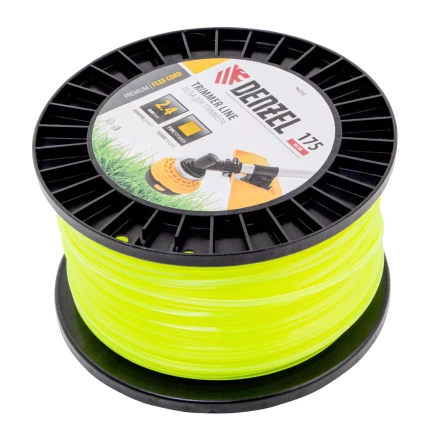 Леска для триммера квадрат Denzel, 2,4мм х 175м, на DIN катушке FLEX CORD, 96292 купить в Муравленко