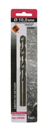 Сверло для металла Р6М5 Ф10,0 мм блистер Энкор 25400 купить в Муравленко