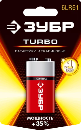 Батарейки TURBO алкалиновые 6LR61(крона) 9 В серия Без серии купить в Муравленко