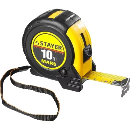 Рулетка STAYER &quot;PROFI&quot; &quot;MARS&quot;, обрезиненный корпус, утолщенное полотно, 10мх25мм 34131-10_z01 купить в Муравленко