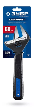 ЗУБР СлимФит, 300 / 60 мм, разводной ключ, ПРОФЕССИОНАЛ (27245-30) купить в Муравленко