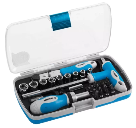 Набор ЗУБР Отвертка &quot;ЭКСПЕРТ&quot; реверс.с насадками, 2-хкомпон. ручка,битодерж. с Т-образ. ручкой, в пласт. боксе, 30 пред 25286-H30 купить в Муравленко