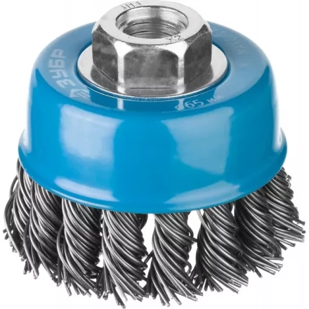 ЗУБР &quot;ПРОФЕССИОНАЛ&quot;. Щетка чашечная для УШМ, плетеные пучки стальной проволоки 0,8мм, 65ммхМ14 35277-065_z02 купить в Муравленко