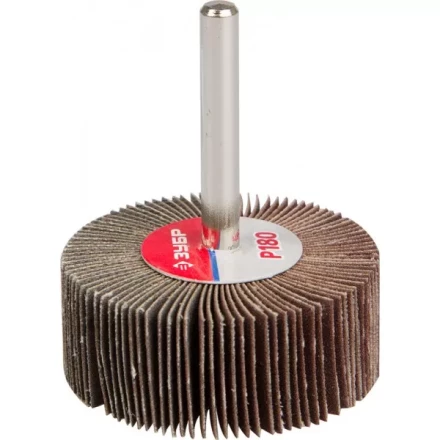 Круг шлифовальный ЗУБР &quot;МАСТЕР&quot; веерный лепестковый, на шпильке, тип КЛО, зерно-электрокорунд нормальный, P180, 20х50мм 36601-180 купить в Муравленко