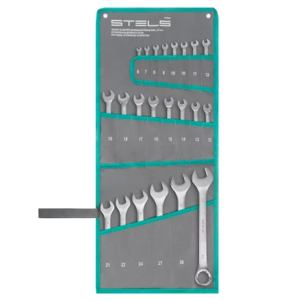 Набор ключей комбинированных Stels 15423, 6-32 мм, 22 шт, CrV, матовый хром купить в Муравленко