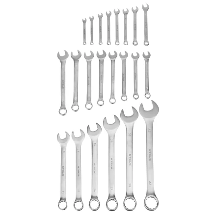 Набор ключей комбинированных Stels 15423, 6-32 мм, 22 шт, CrV, матовый хром купить в Муравленко