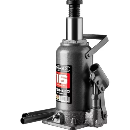 Домкрат гидравлический бутылочный, 16т, 220-420 мм, MIRAX 43260-16 43260-16 купить в Муравленко