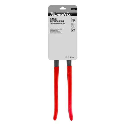 Клещи переставные Matrix 300 мм, хром-ванадий, обливные рукоятки 17922 купить в Муравленко