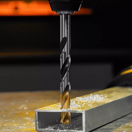 Сверло спиральное по металлу Denzel 12 x 151мм, Р6М5, Golden Tip, многогранная заточка, 718287 купить в Муравленко