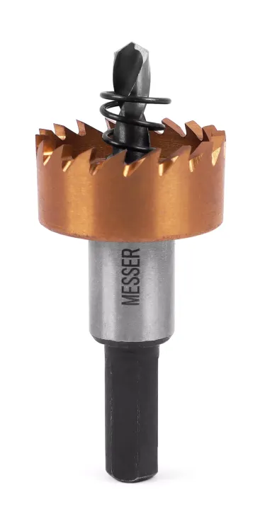 HSS-TiN коронка MESSER  28мм с центр. сверлом и толкающей пружиной для  лист. материала  до 2 мм ц/х купить в Муравленко