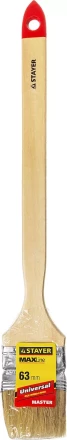Кисть STAYER &quot;MASTER&quot; &quot;Универсал&quot; радиаторная для всех видов ЛКМ, светлая натурал щетина, деревянная ручка, 2,5&quot;/63мм 0112-63_z01 купить в Муравленко