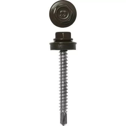 Саморезы ЗУБР окраш., RAL 8028 земел.-коричн., для крепл. кров. матер. к дерев. обреш., 4.8x60мм, 200шт 4-300315-48-060-8028 купить в Муравленко