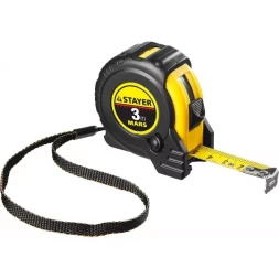 Рулетка STAYER "PROFI" "MARS", обрезиненный корпус, утолщенное полотно, 3мх16мм 34131-03_z01
