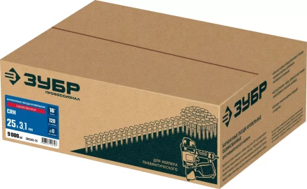 ЗУБР CRN 25 х 3.1 мм, барабанные гвозди кровельные оцинкованные, 9000 шт (305385-25) купить в Муравленко