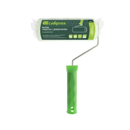 Валик &quot;Работы с древесиной&quot;, 180 мм, ворс 12 мм, D - 48 мм, D ручки - 6 мм, микроволокно Сибртех 80246 купить в Муравленко