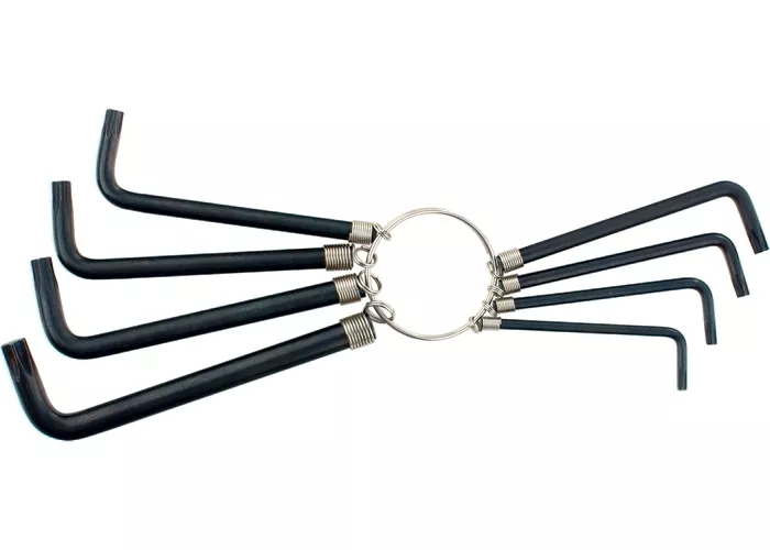 Набор ключей шестигранных имбусовых TORX  9шт:T10,15,20,25,27,30,40,45,50, оксидированные, на кольце  SPARTA 112667 купить в Муравленко