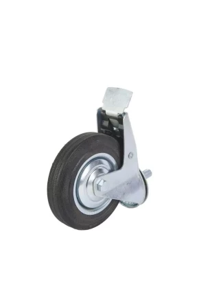 Колесо поворотное SCtB 63 160 мм резина с болтом и тормозом (F) 1027180 купить в Муравленко