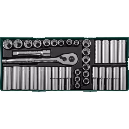 Набор головок торцевых стандарных 12гранных и глубоких 6гранных дюймовых 38предметов ложемент Jonnesway S05H4238SP 49080 купить в Муравленко