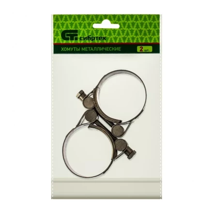 Хомуты металлические силовые 48-51 мм ширина 22 мм шарнирный W4 2 шт Сибртех 475393 купить в Муравленко
