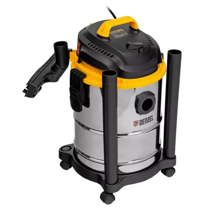 Пылесос строительный Denzel 28201 SVC15, 1200 Вт, бак 15 л, шланг 2 м купить в Муравленко