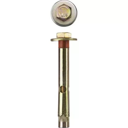 Болт анкерный ЗУБР с пластиковым кольцом, желтопассивированный, 8,0х80мм, ТФ2, 40шт 4-302312-08-080 купить в Муравленко