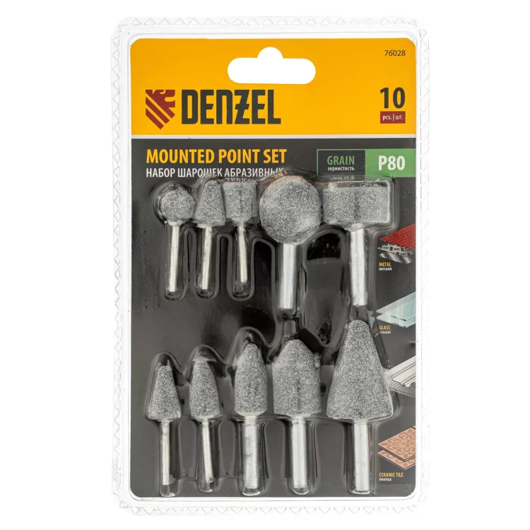 Набор шарошек для дрели (ПШМ), 10 шт Denzel 76028 купить в Муравленко