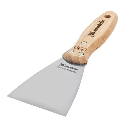 Шпательная лопатка из нержавеющей стали, 80 мм, буковая рукоятка, EFP Matrix 85615 купить в Муравленко
