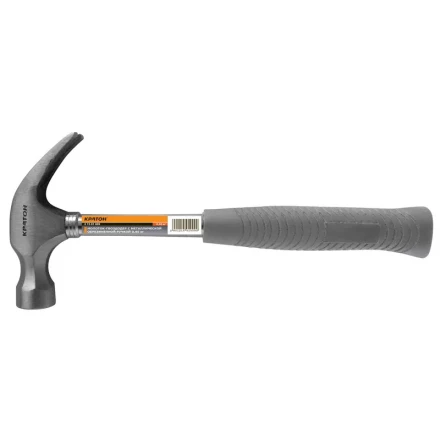 Молоток-гвоздодер с металлической обрезиненной рукояткой  0,45 кг  Кратон 2 15 01 009 купить в Муравленко