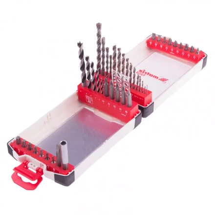 Набор сверл комбинированный сверла по металлу 1-6 мм бетону 4-8 мм дереву 3-8 мм биты 22 шт адаптер 44 предмета Pro Matrix 725644 купить в Муравленко