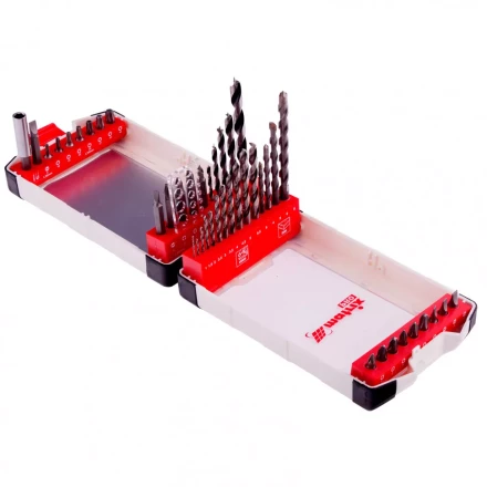 Набор сверл комбинированный сверла по металлу 1-6 мм бетону 4-8 мм дереву 3-8 мм биты 22 шт адаптер 44 предмета Pro Matrix 725644 купить в Муравленко