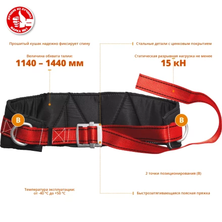 Удерживающая привязь 2 точки крепления серия Без серии 11582 купить в Муравленко