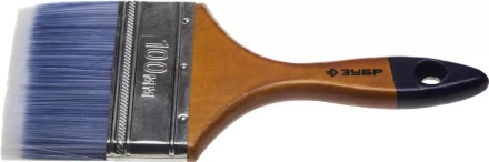 Кисть плоская  ЗУБР &quot;АКВА-МАСТЕР&quot;, искусственная щетина, деревянная ручка, 100мм 4-01007-100 купить в Муравленко