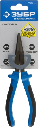 Тонкогубцы ЗУБР эксцентриковое расположение шарнира, особостойкое спец. покрытие Н12Х1 (никель/хром), двухкомпонентные рукоятки, 160мм 2201-3-16_z01 купить в Муравленко