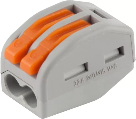 Клемма СВЕТОЗАР соединительная, разъемная, 2-х проводная, 400В, 32А, 0,5-2,5мм2/0,5-4мм2, 2шт 49190-2 купить в Муравленко