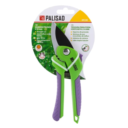 Секатор прямого реза Palisad, 210 мм, шестеренный привод, двухкомпонентные рукоятки, 605328 купить в Муравленко