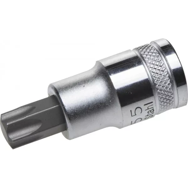 Торцовая бита-головка KRAFTOOL "INDUSTRIE QUALITAT", материал S2, TORX, сатинированная, 1/2", Т55 27905-55_z01 купить в Муравленко