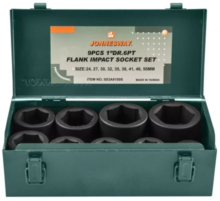 Набор головок торцевых ударных 1&quot;DR 24-50мм 9предметов Jonnesway S03A8109S 48315 купить в Муравленко