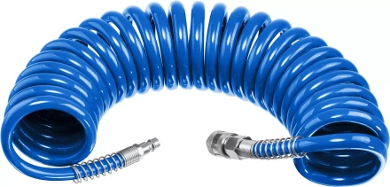 ЗУБР 5 м, 8 х 12 мм, 15 бар, воздушный спиральный шланг с фитингами рапид, Профессионал (6472-05) купить в Муравленко