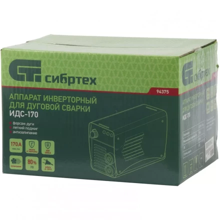 Аппарат инверторный дуговой сварки СИБРТЕХ ИДС-170 94375 купить в Муравленко