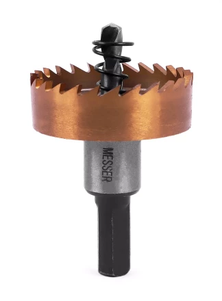 HSS-TiN коронка MESSER 38мм с центр. сверлом и толкающей пружиной для  лист. материала  до 2 мм ц/х купить в Муравленко