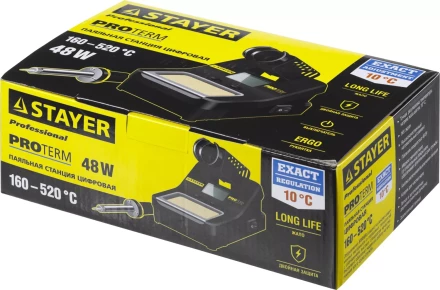Паяльная станция STAYER &quot;PROFI&quot; цифровая с ЖК дисплеем, диапазон 160-520°C, шаг 10°C, 48Вт 55370 купить в Муравленко