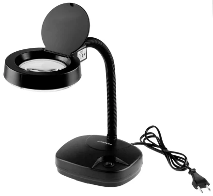 Лупа STAYER &quot;PROFESSIONAL&quot; с подсветкой на гибком штативе, 3-х/8-и кратная, питание от сети 220В 40531 купить в Муравленко