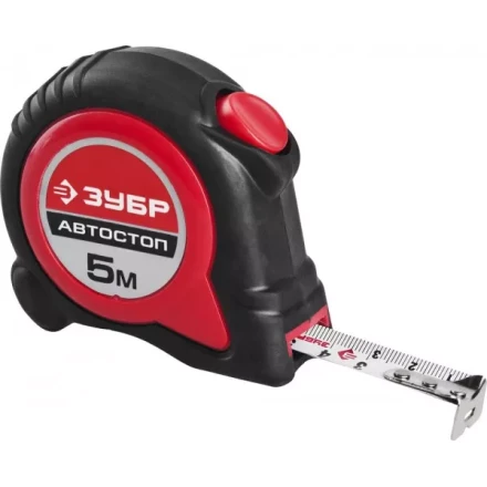 Рулетка ЗУБР &quot;МАСТЕР&quot;, двухкомпонентный корпус, автостоп, 5м/19мм 34052-05-19 купить в Муравленко