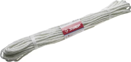 Фал ЗУБР капроновый, d=6,0 мм, 20 м, 650 кгс, 20,5 ктекс 50210-06 купить в Муравленко