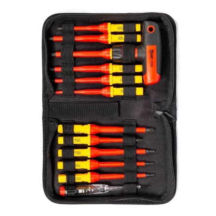 Диэлектрическая Т-образная отвертка КВТ VDE НИО-4412-Т со сменными битами, 12 шт. (87128) купить в Муравленко