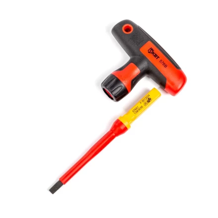 Диэлектрическая Т-образная отвертка КВТ VDE НИО-4412-Т со сменными битами, 12 шт. (87128) купить в Муравленко