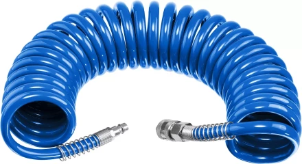 ЗУБР 10 м, 8 х 12 мм, 15 бар, воздушный спиральный шланг с фитингами рапид, Профессионал (6472-10) купить в Муравленко