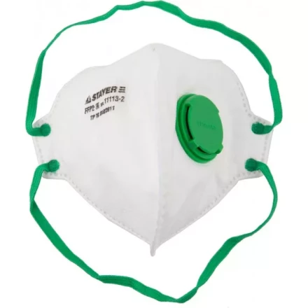 Полумаска фильтрующая STAYER &quot;PROFI&quot; плоская, с клапаном, многослойная, класс защиты FFP2 11113-2 купить в Муравленко