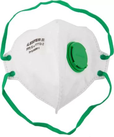 Полумаска фильтрующая STAYER &quot;PROFI&quot; плоская, с клапаном, многослойная, класс защиты FFP2 11113-2 купить в Муравленко